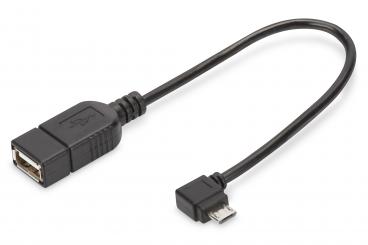 USB Adapter / Konverter, OTG, micro B/St - A/Bu, 0,15m 