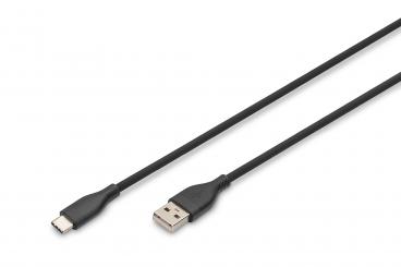 USB-C Silikon Anschlusskabel, 0,5m, schwarz 