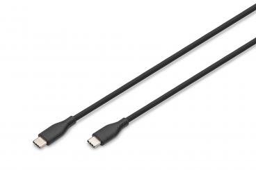 USB-C Silikon Anschlusskabel, 2m, schwarz 