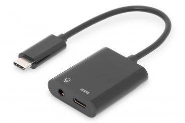 USB Typ-C Adapter / Konverter, Typ-C auf USB Typ-C + 3.5mm Klinke 