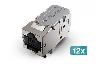 CAT6A Premium PVP Komponenten Zertifiziertes Keystone Modul, geschirmt, 12 Stück 