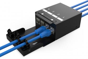 Konsolidierungspunkt-Box, 4 Ports Keystone-Module mit intelligentem Kabelmanager 