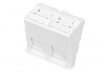 Frontplatte, 2-Port, 45 x 45 mm, abgewinkelt, für Rahmen DN-93802-5-SH 