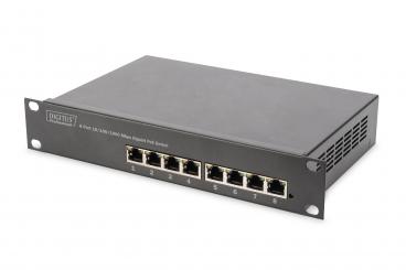 Gigabit Ethernet PoE switch, 8-port PoE+, 10", up to 80 W PoE budget 