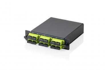 MPO Kassette, Multimode OM5, SC/DX, SC auf MPO, für 3 Kassettenfelder 