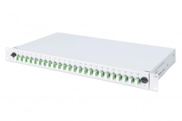 LWL-Spleißbox, 1HE, bestückt, 24x LC-APC DX, OS2 
