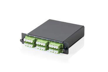 MPO Kassette, Singlemode OS2, LC/APC Quad, LC/APC auf MPO, für 3 Kassettenfelder 