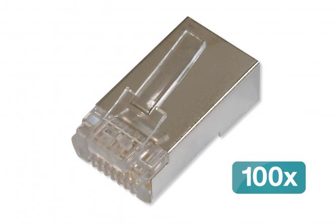 CAT 6 Modularstecker für Rundkabel, Pass through Stecker - 100 Stk. 
