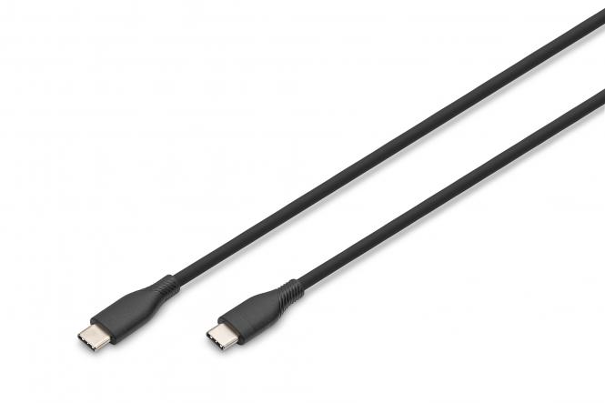USB-C silikonski spojni kabel, 0,5 m, crni 