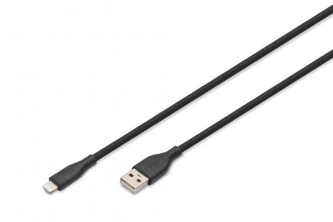 Lightning silikonski spojni kabel, USB-A na Lightning, 2 m, crni 