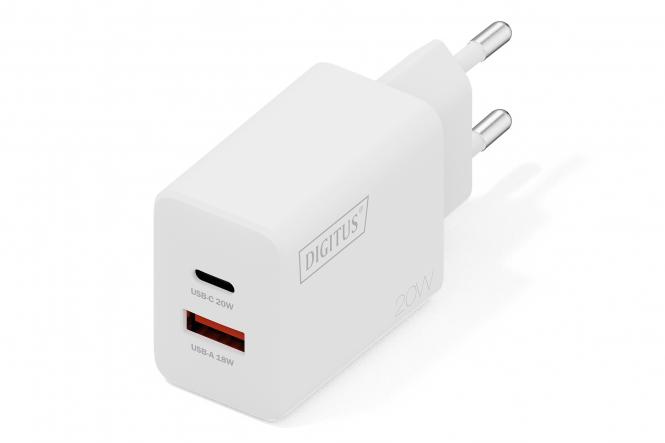 USB punjač 20W, 1x USB-C, 1x USB-A 