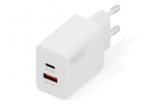 USB GaN punjač 30W, 1x USB-C, 1x USB-A 