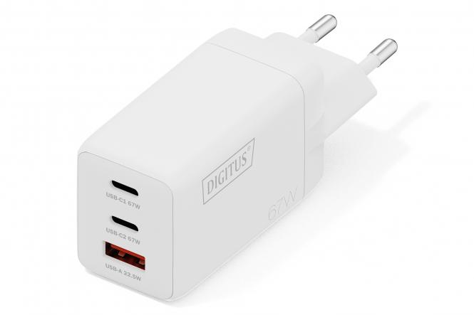 USB GaN punjač 67W, 2x USB-C, 1x USB-A 