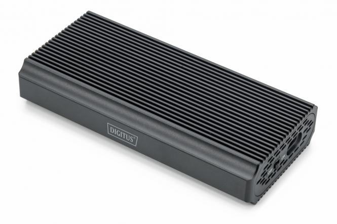 USB M.2 hard disk enclosure, SSD, external, NVMe, 40Gbps, USB 4.0, aluminum, toolfree 