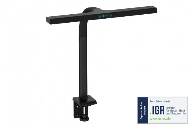Lampa biurkowa LED – 50 cm, 1025 lm, 7 W, czarna 