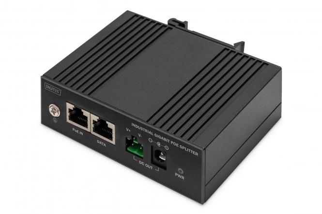 Gigabit Ethernet PoE Splitter, Industrial, 60W 