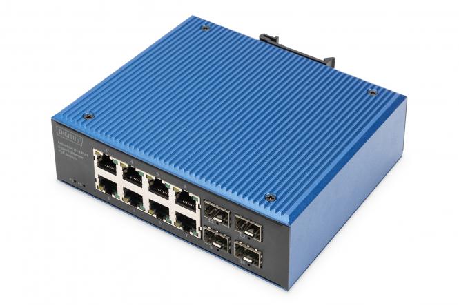 Industrial 8+4 port Gigabit Ethernet PoE switch 