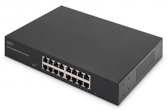 16-Port Gigabit Switch, 19 Zoll, Unmanaged 