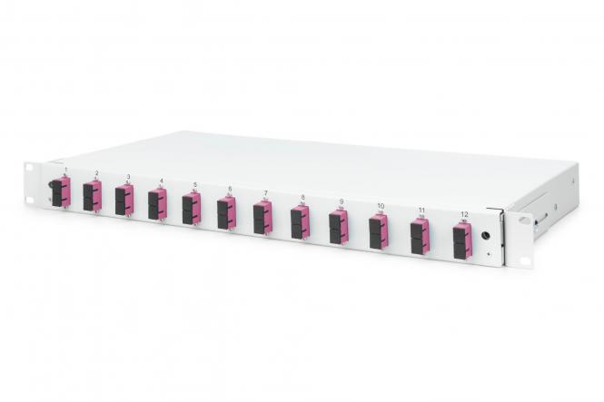 Caja de empalme de fibra óptica, equipada, SC, OM4 