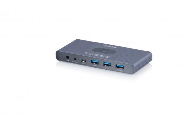 Przełącznik / Switch KVM HDMI 2x1 | UHD 4K@60Hz | 3x USB-A 3.1 Gen1 | 1x USB-C USB 3.1 Gen1 | Audio | Core Line 