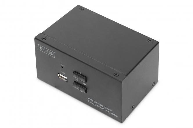 KVM Switch, 2 Port, Dual Display, 4K, HDMI® 