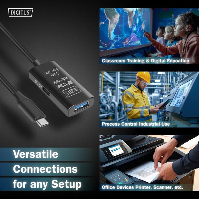 DIGITUS by ASSMANN Shop | Active USB 3.2 Gen1 5G extension cable, USB-C ...