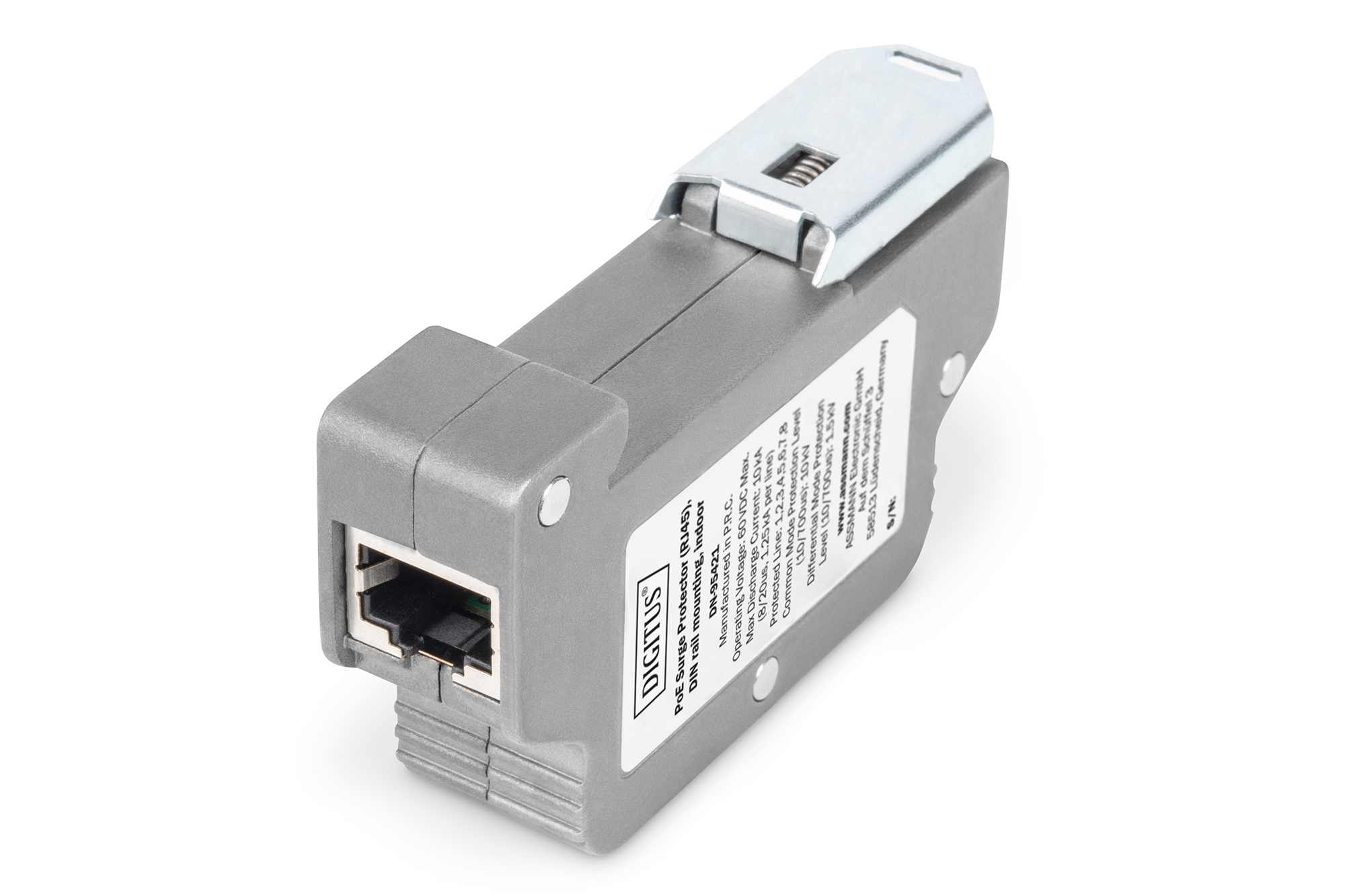 Digitus PoE Surge Protector RJ45 DIN Rail Installation